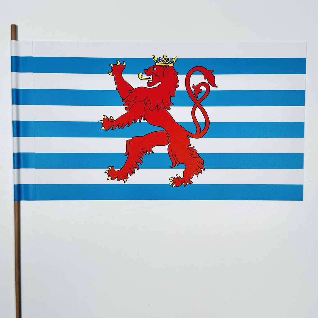 Fanions en papier Lion Rouge 15 x 25 cm avec tige de 30 cm 